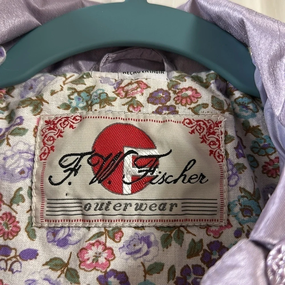 F.W. FISCHER Girls Dressy Lavender Rain Coat Sz 6X